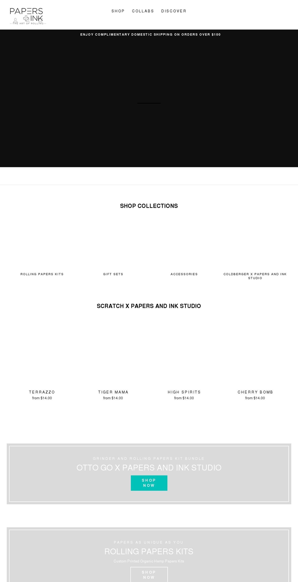 papersandink.com — Shopify storefront screenshot