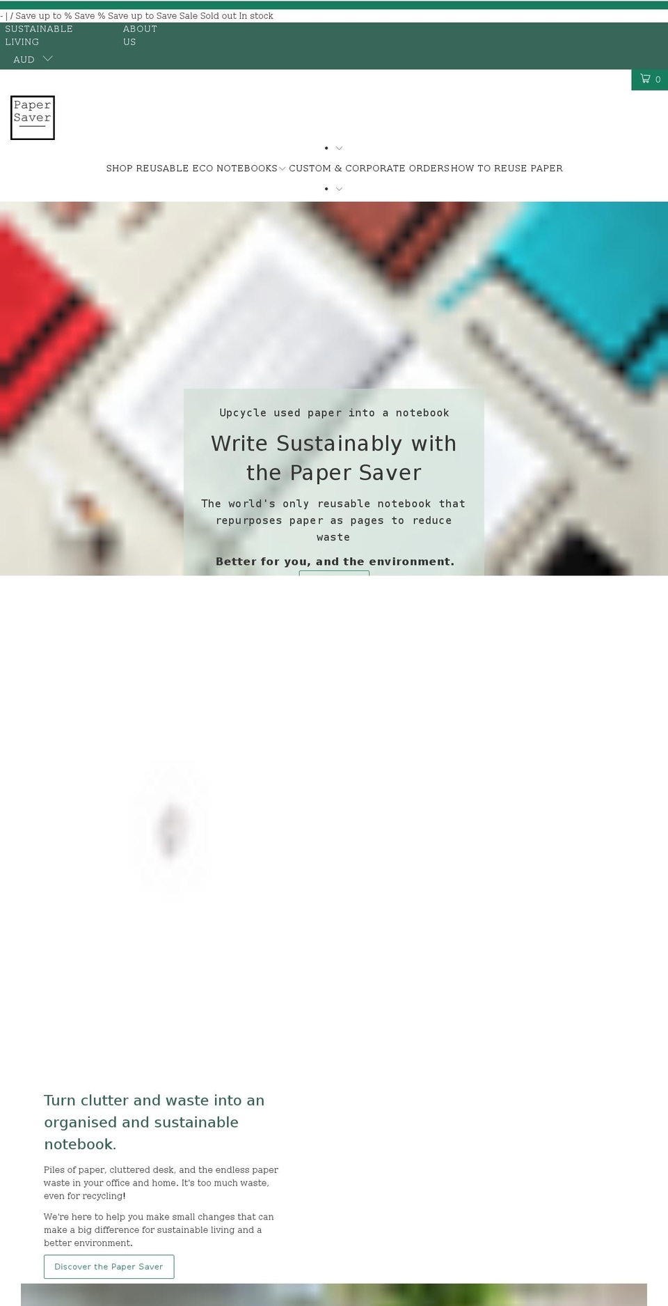 papersaver.com.au shopify website screenshot