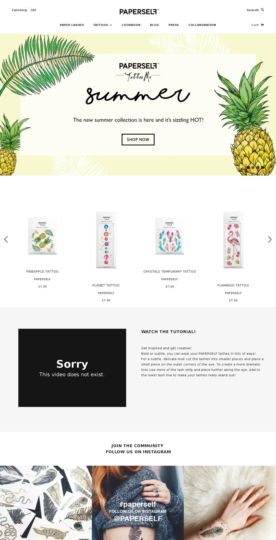 Blockshop Shopify theme site example paperself.com