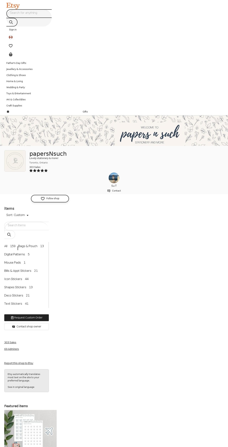 papersnsuch.com — Shopify storefront screenshot