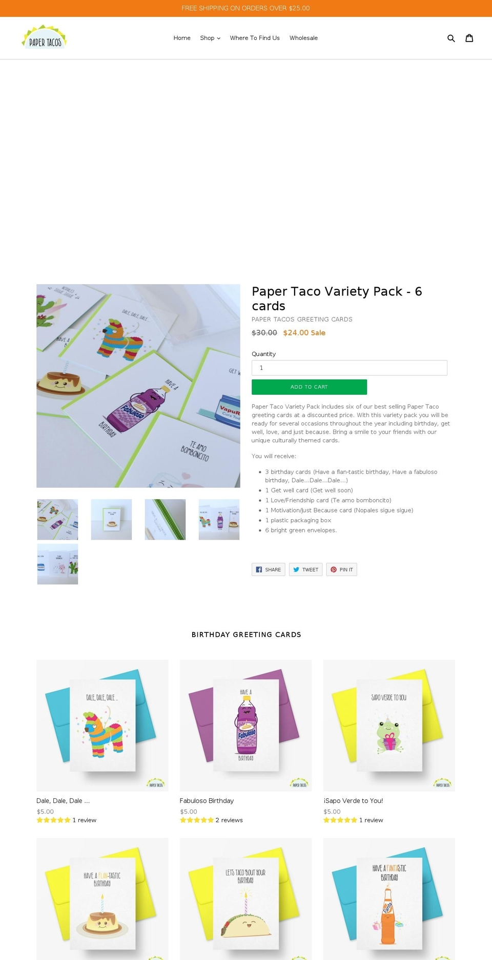papertacos.net shopify website screenshot
