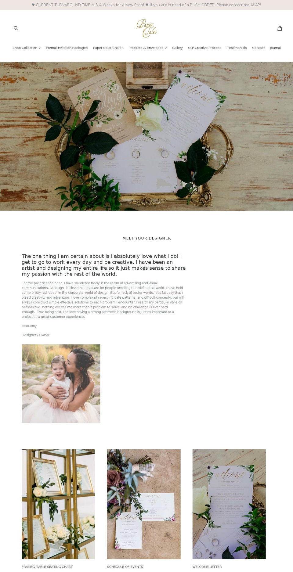 papertalescustom.com shopify website screenshot