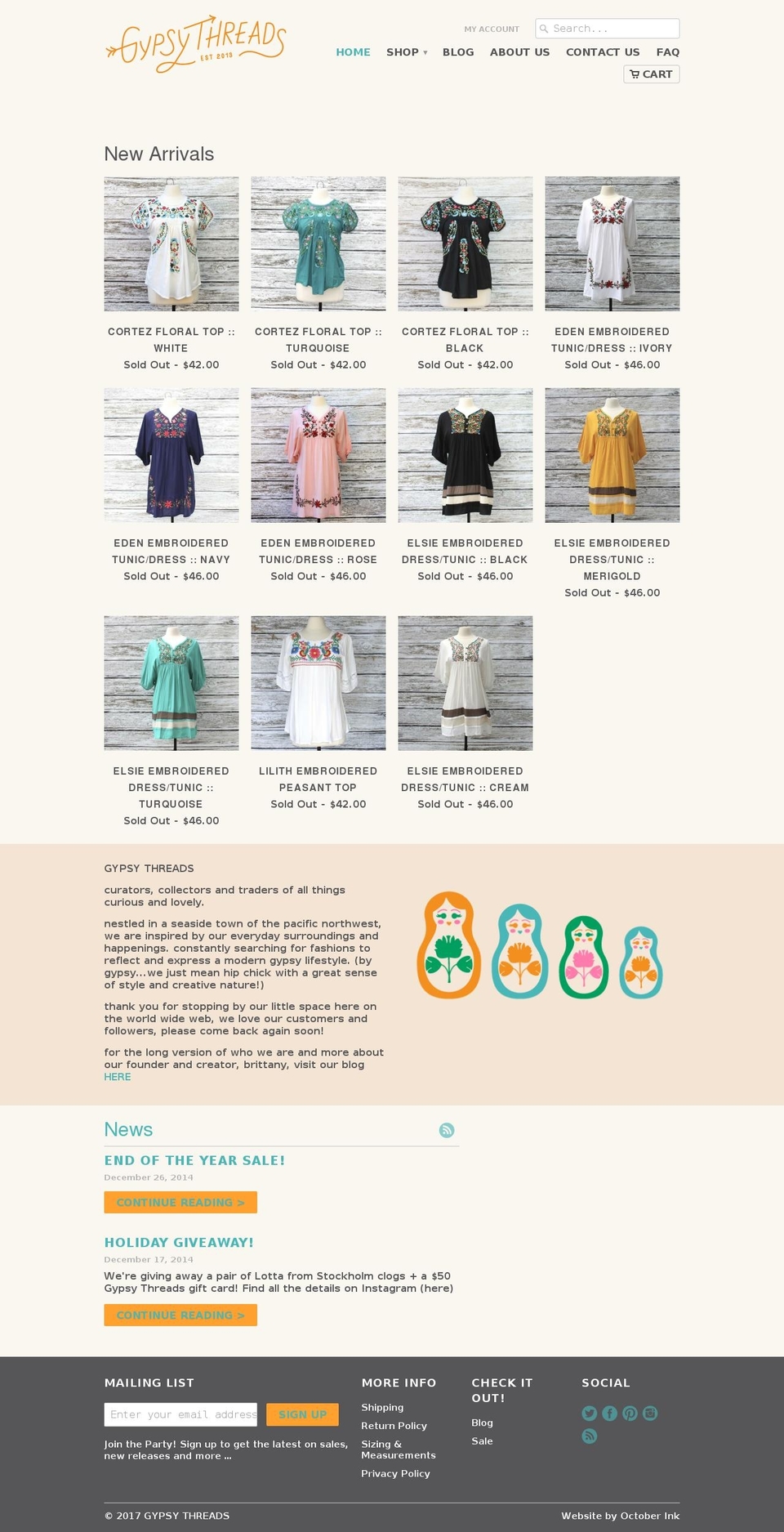 paperthreadsboutique.com shopify website screenshot