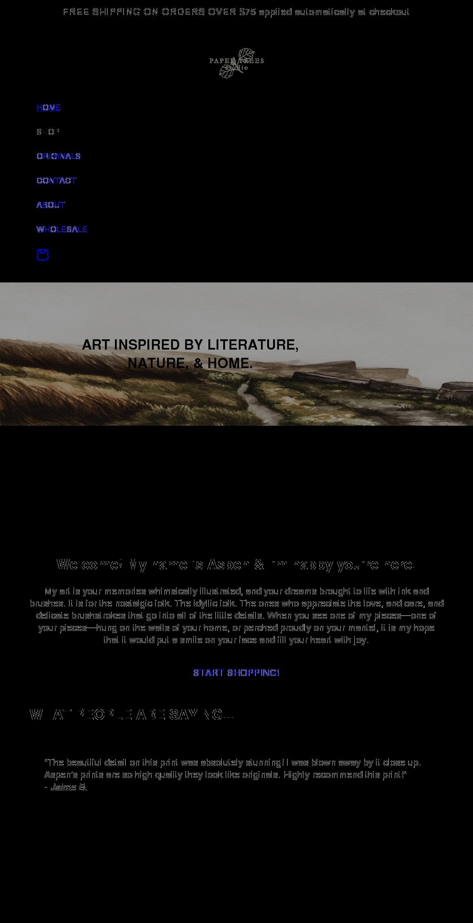 papertreesstudio.com shopify website screenshot