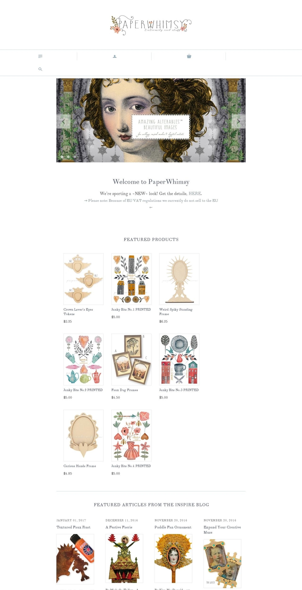 paperwhimsy.com shopify website screenshot