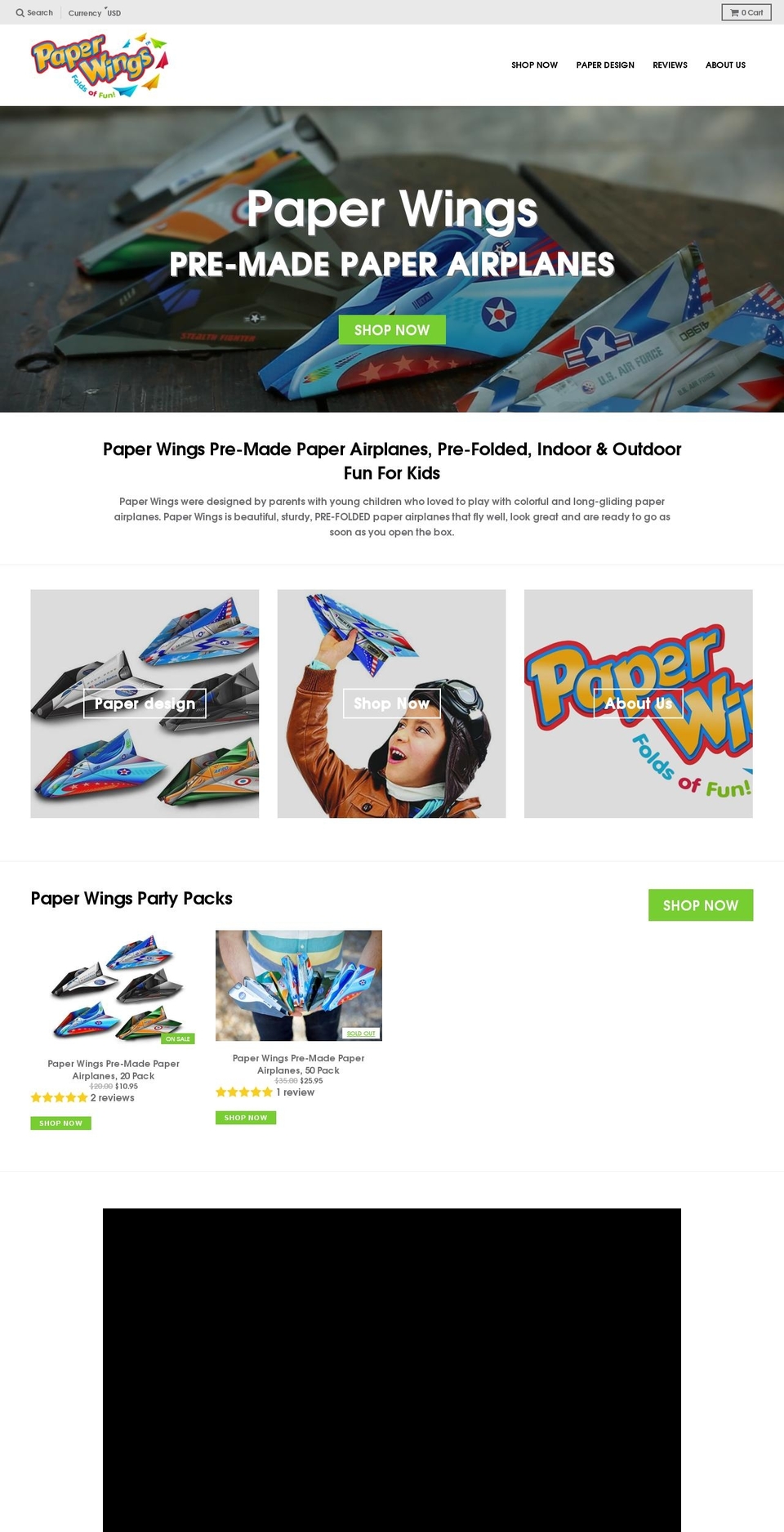 Paper Shopify theme site example paperwingsinc.com