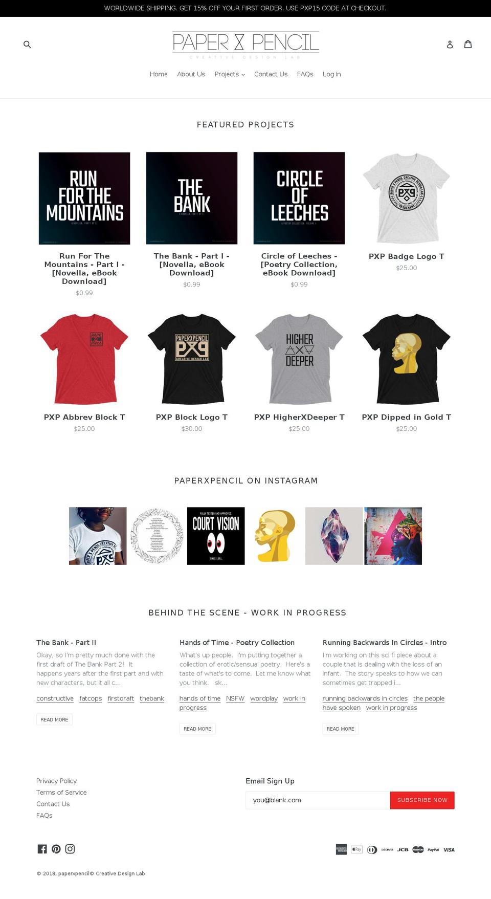 paperxpencil.com shopify website screenshot