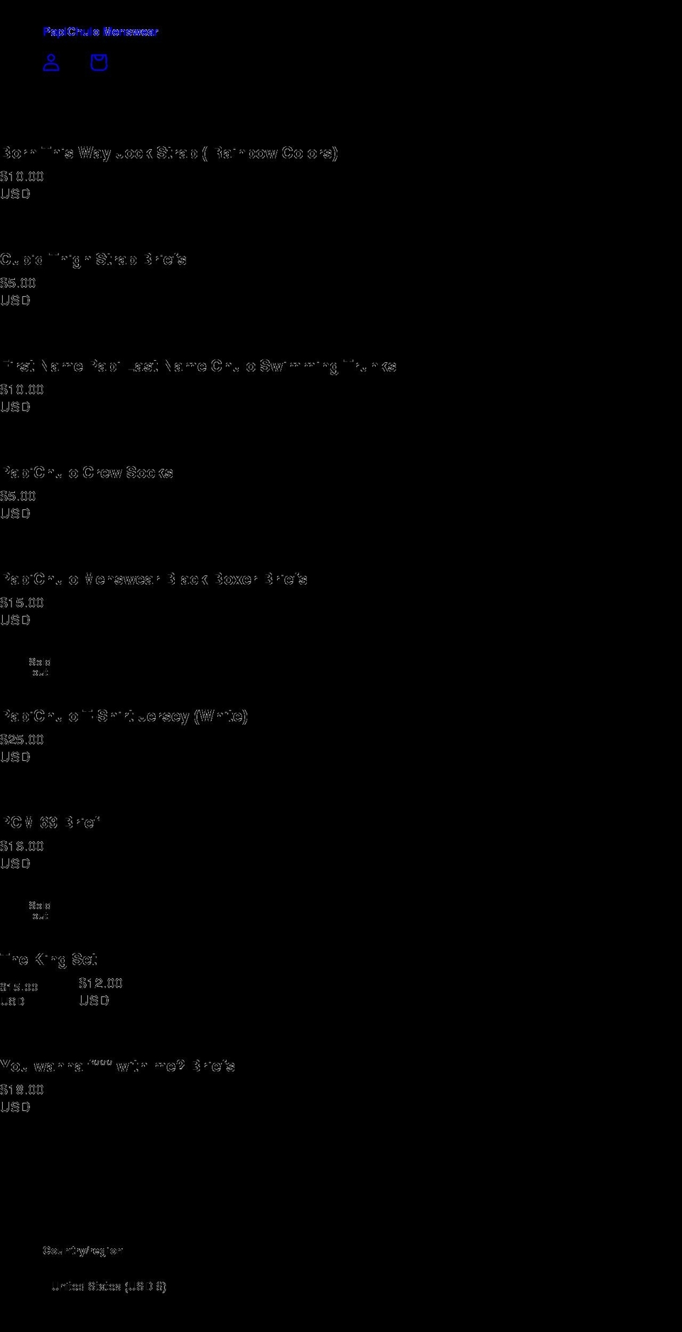 papichulomenswear.com shopify website screenshot