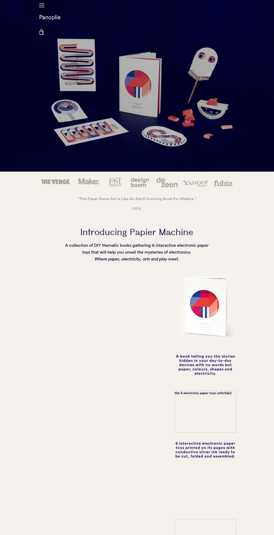 papiermachine.io shopify website screenshot