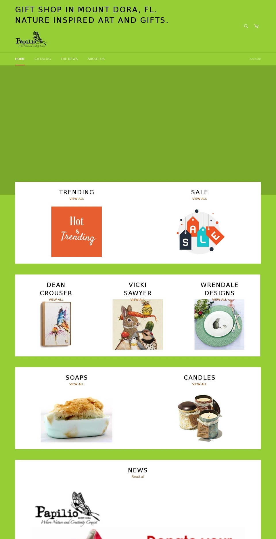 papiliomountdora.com — Shopify storefront screenshot