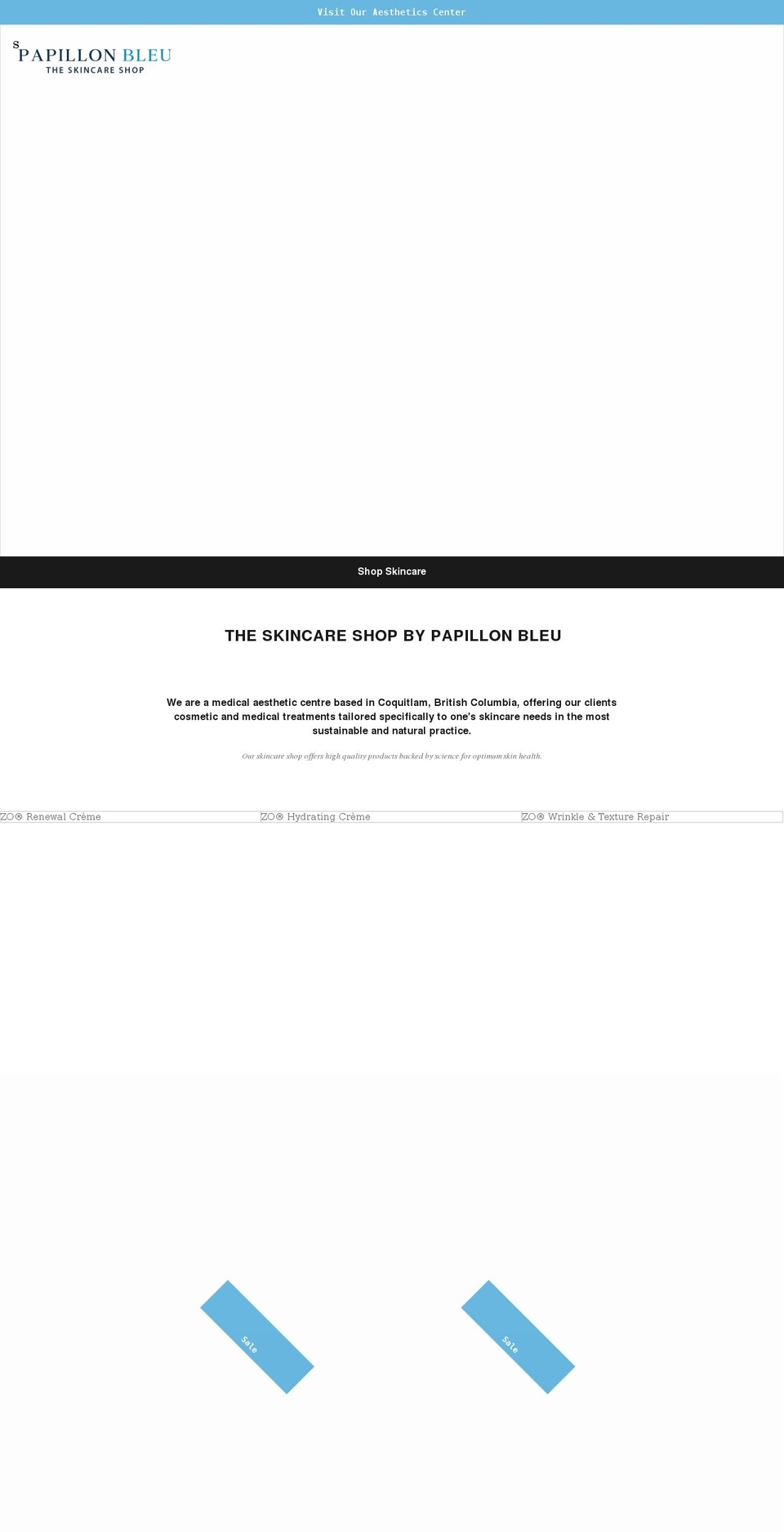 papillon-bleu-aesthetics.myshopify.com shopify website screenshot