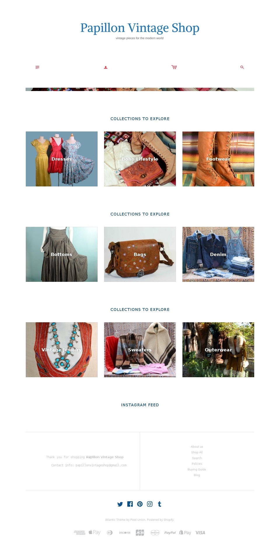 papillonvintageshop.com — Shopify storefront screenshot