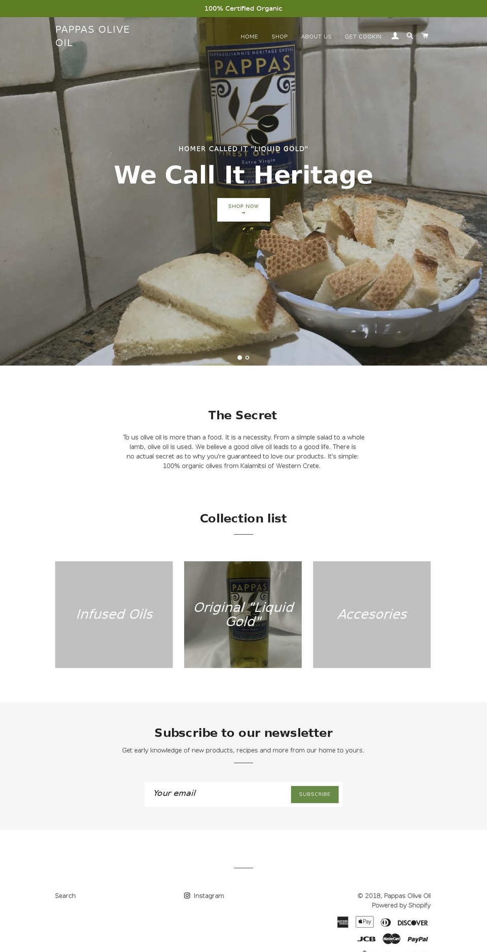 pappasoliveoil.com — Shopify storefront screenshot