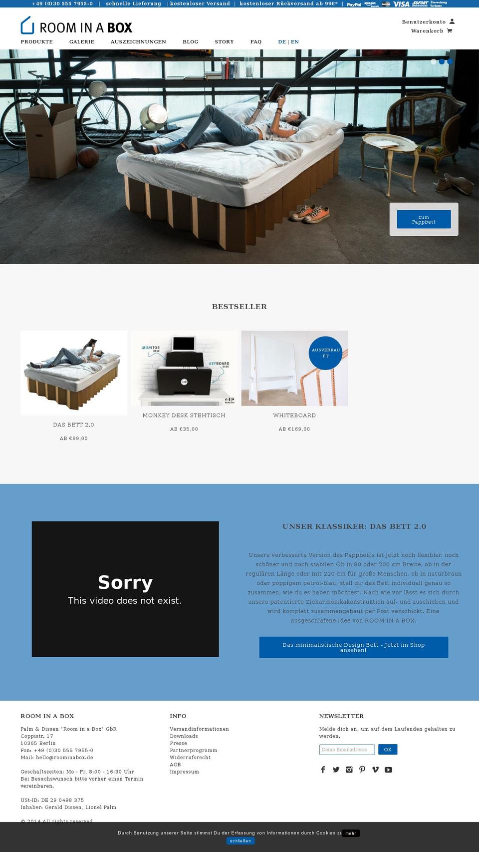 pappbett.de shopify website screenshot