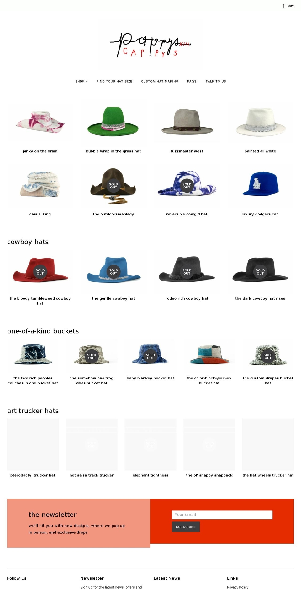 pappyscappys.com shopify website screenshot