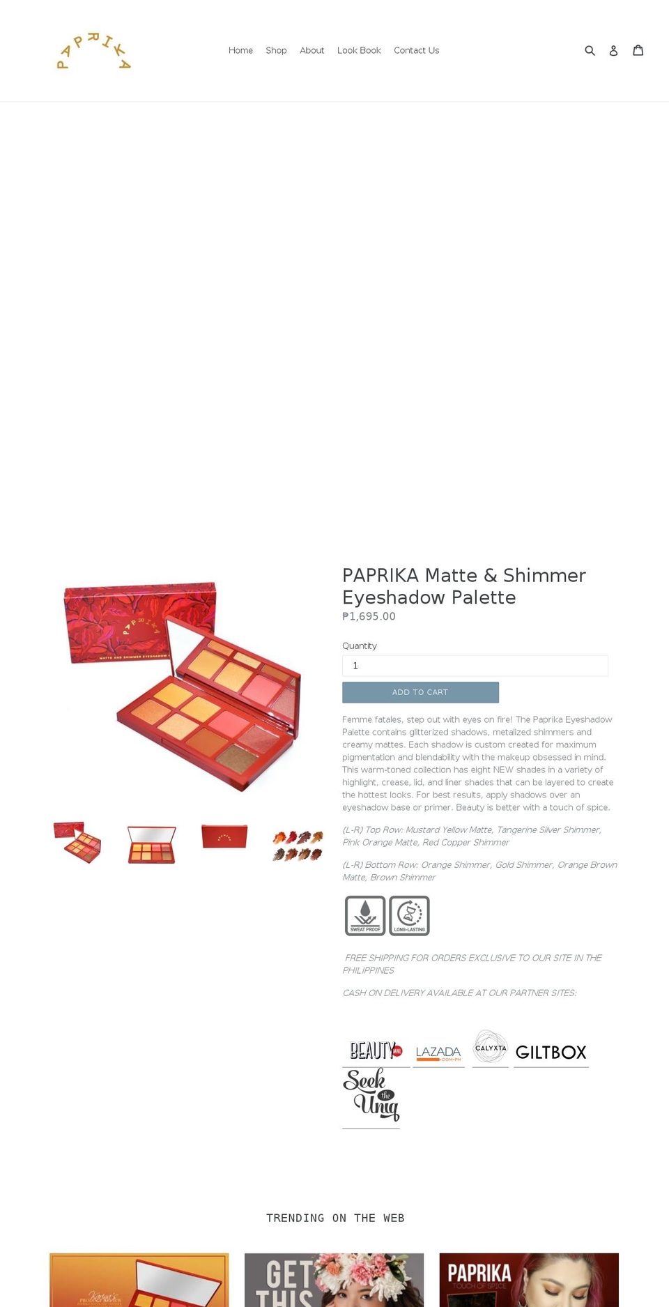 paprikacosmetics.com — Shopify storefront screenshot