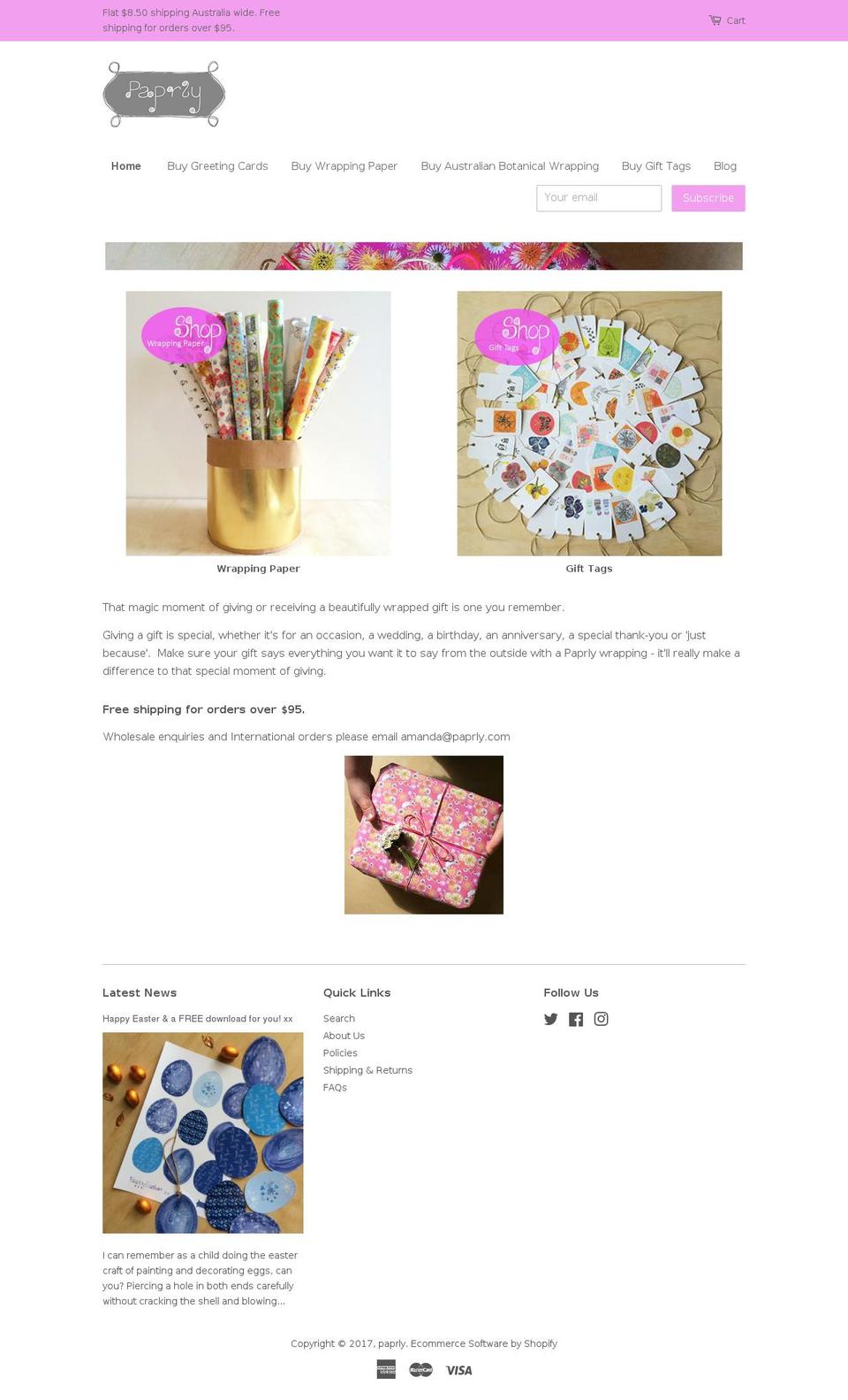 paprly.com shopify website screenshot