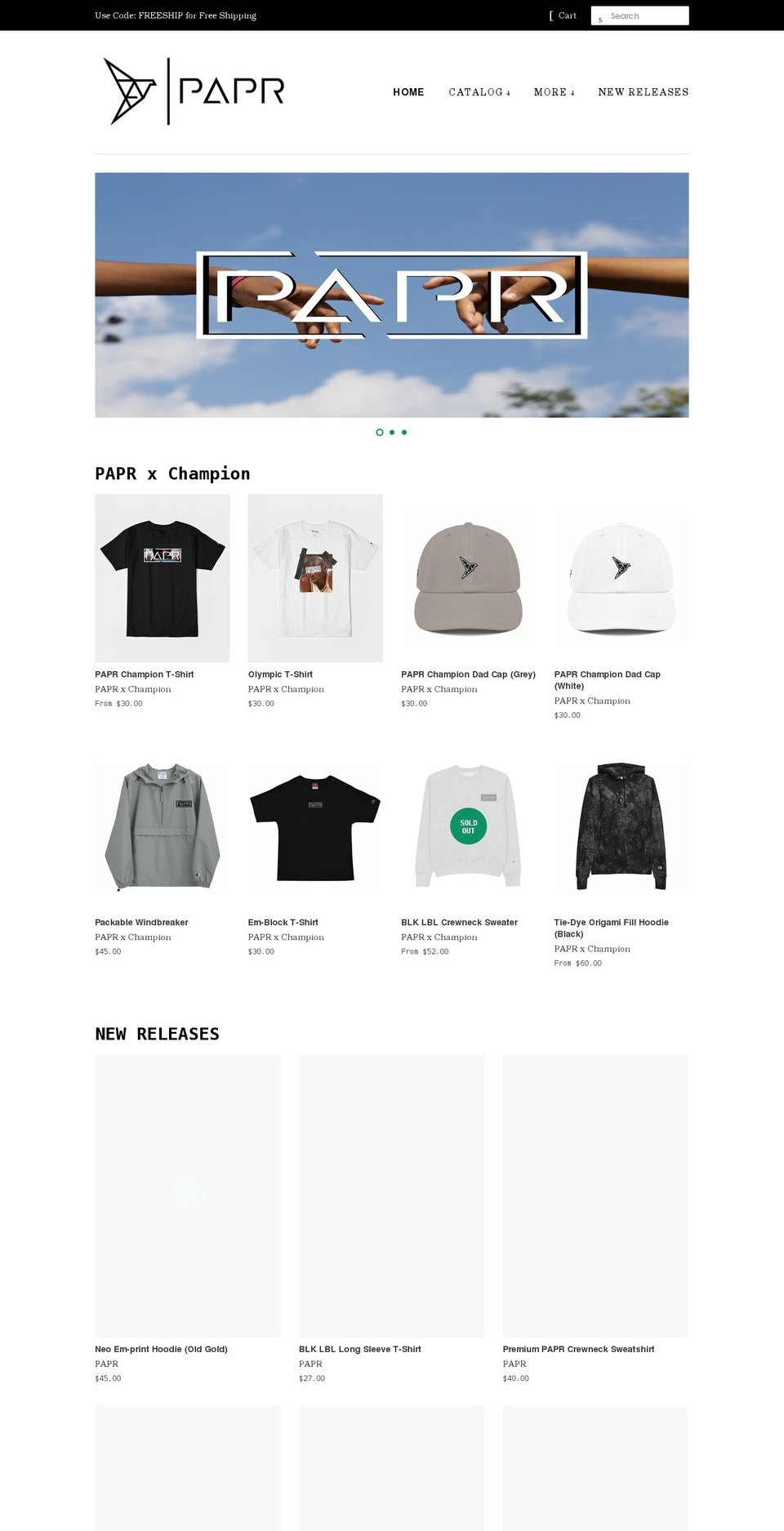 paprshop.com shopify website screenshot