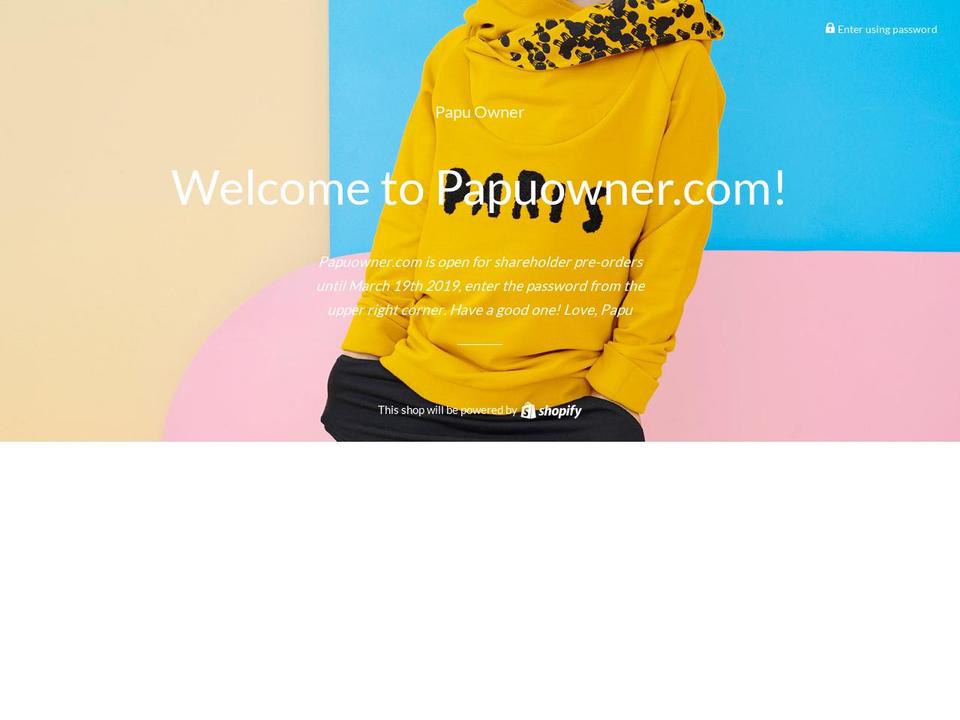 papuowner.com — Shopify storefront screenshot