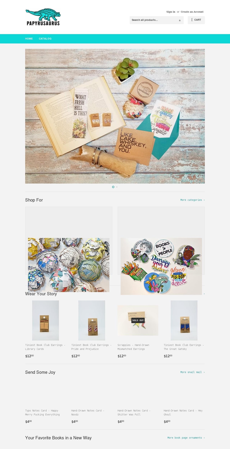 papyrusaurus.com shopify website screenshot