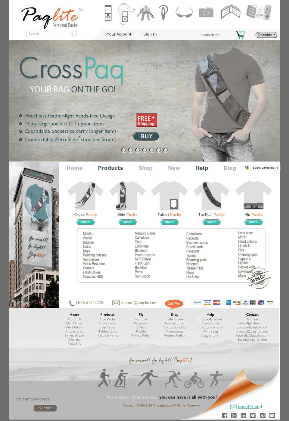 paqlite.com shopify website screenshot