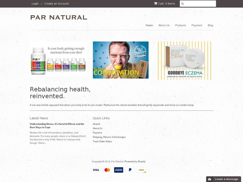 par-natural.com — Shopify storefront screenshot