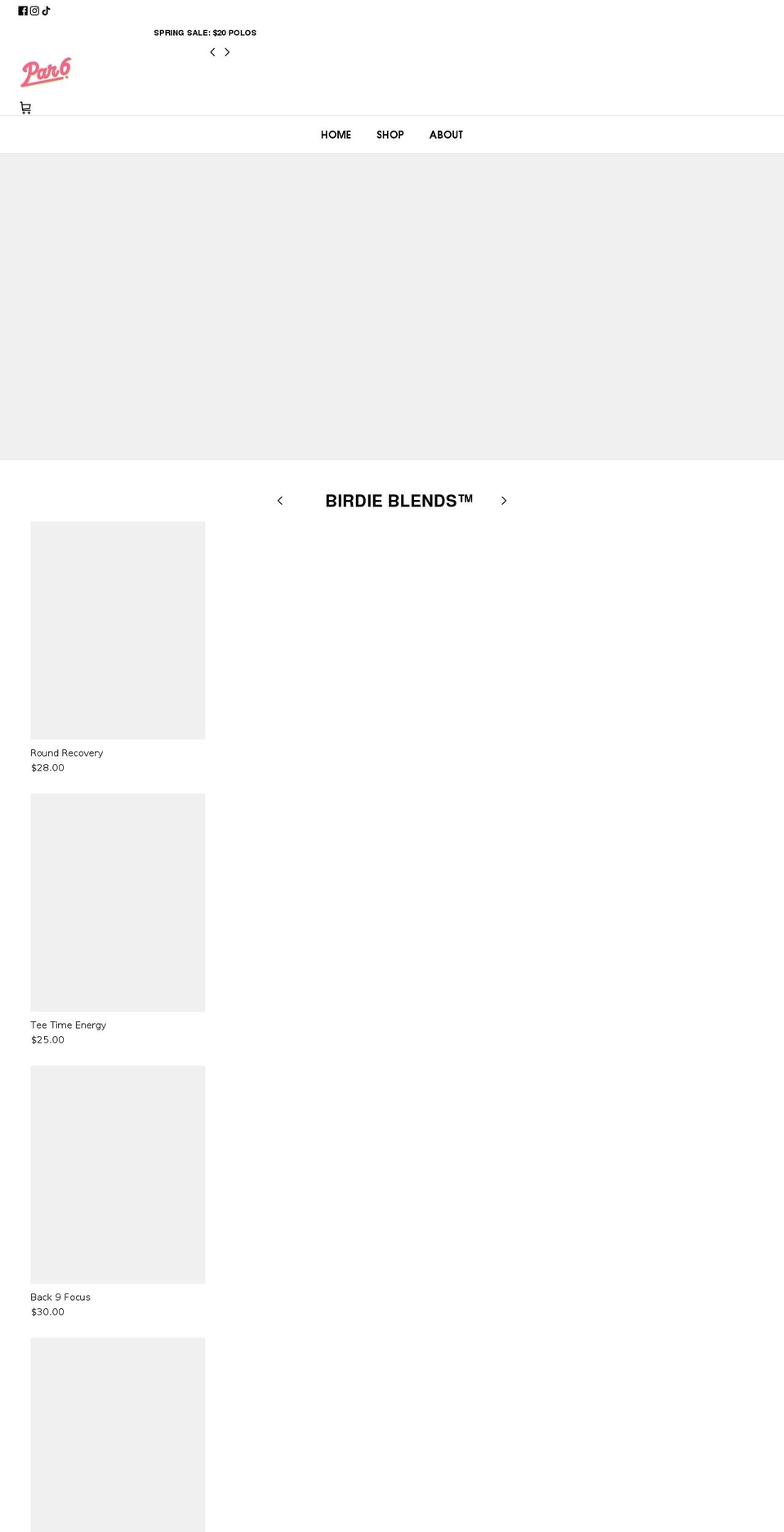 par6golfco.com shopify website screenshot