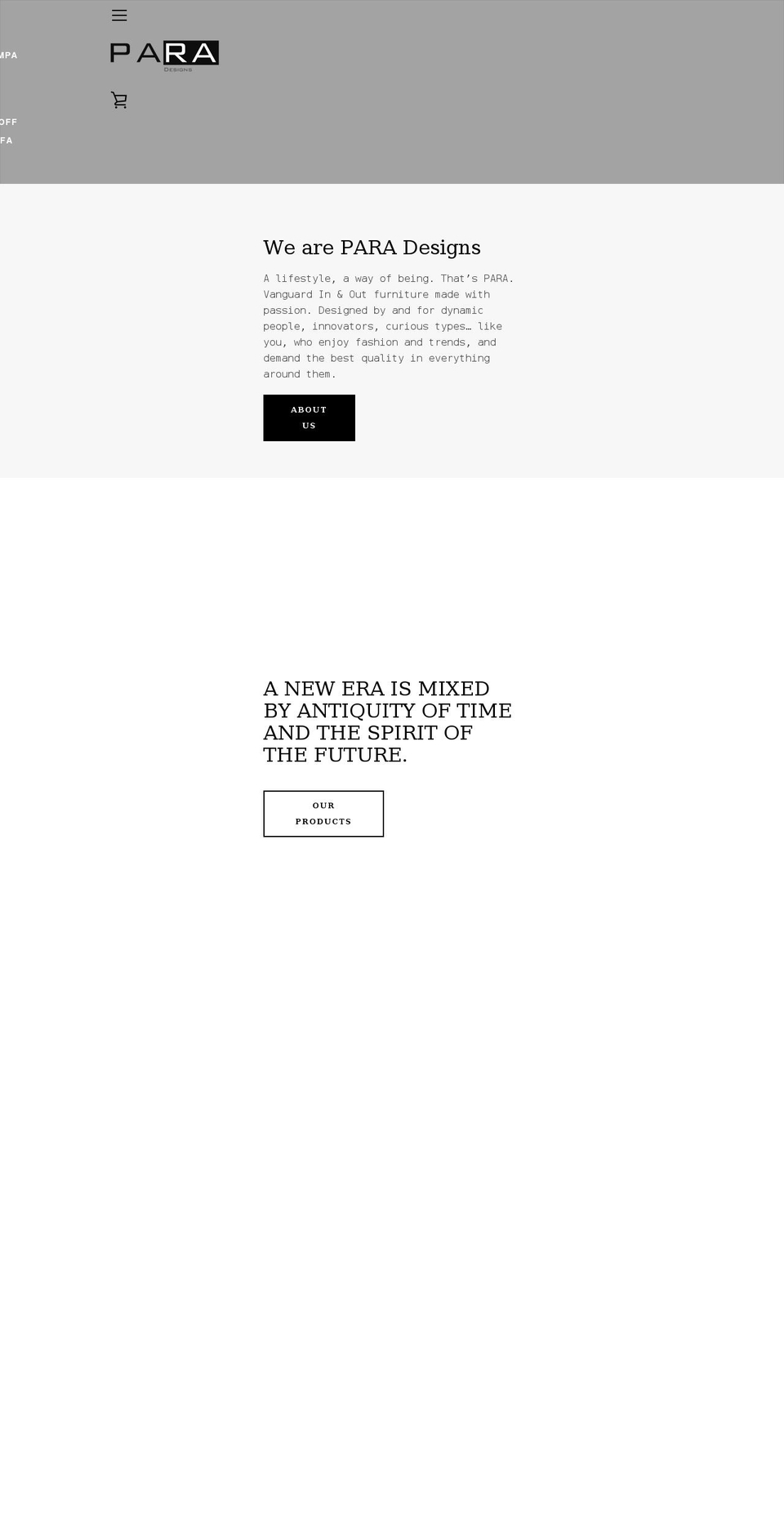 para-designs.com shopify website screenshot