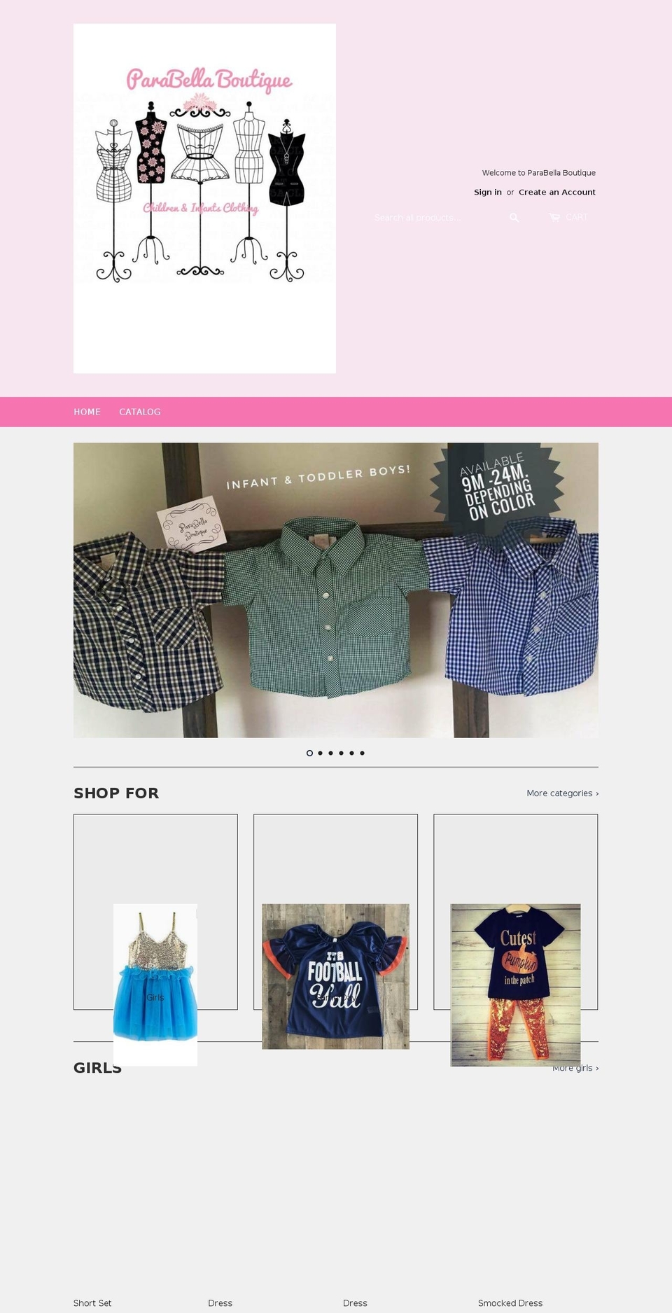 parabellaboutique.com — Shopify storefront screenshot