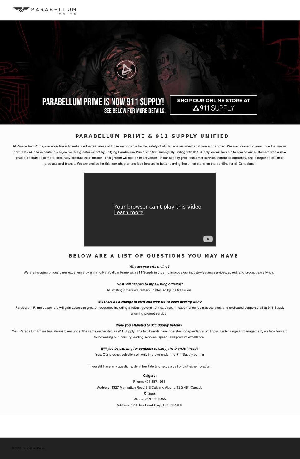 parabellumprimecorp.com — Shopify storefront screenshot
