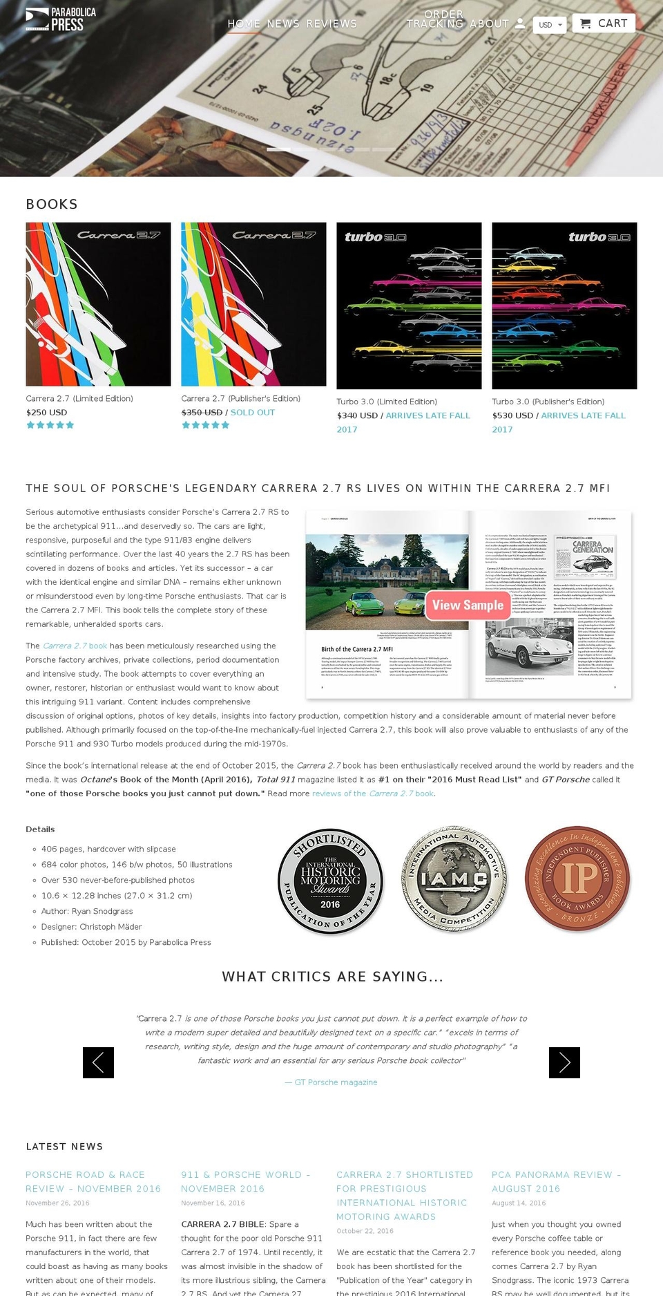 parabolica.com shopify website screenshot