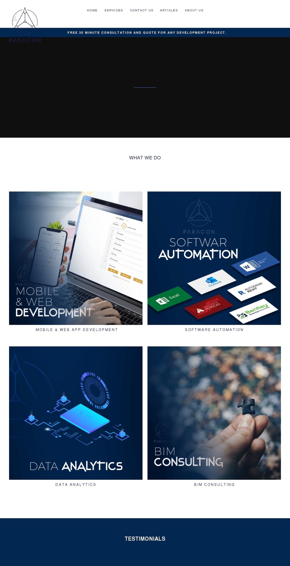 paracons.ca shopify website screenshot