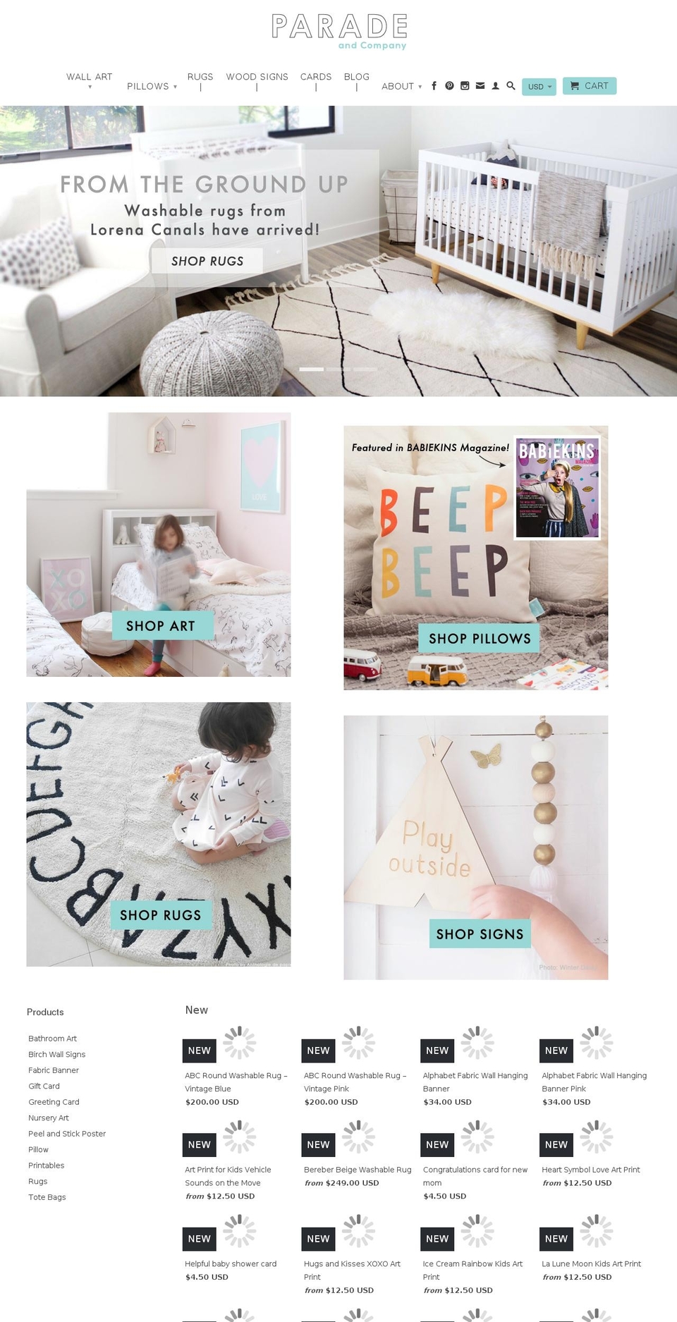 paradeandcompany.com shopify website screenshot