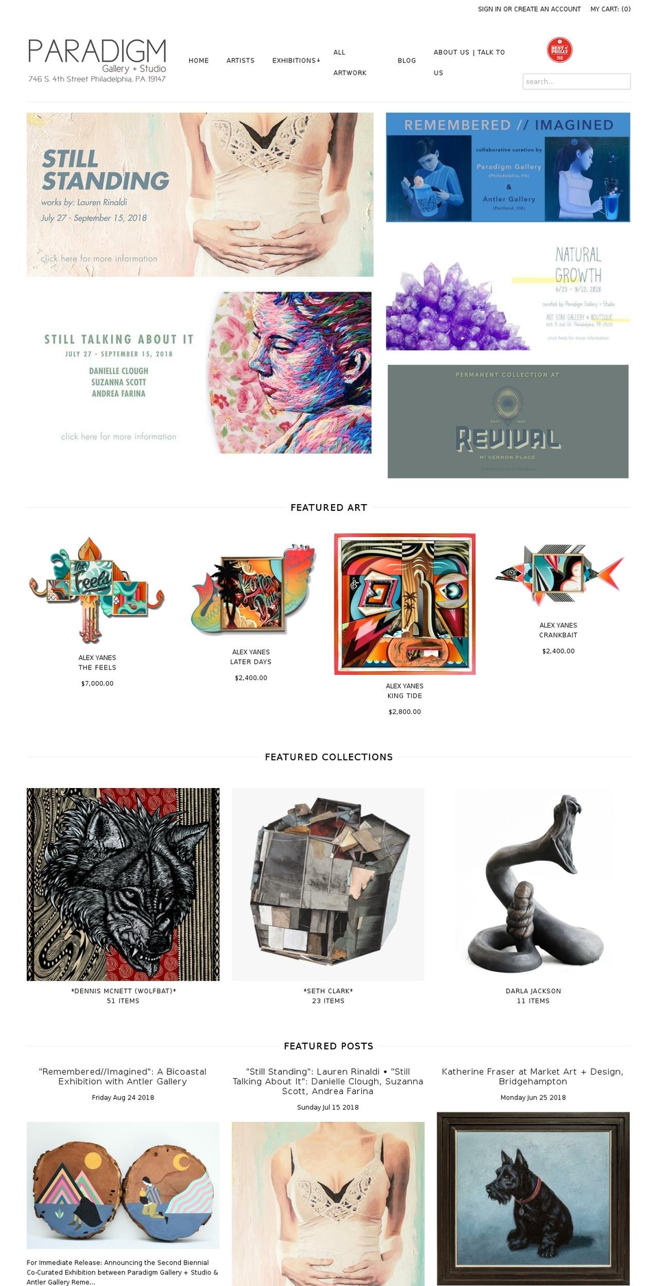 paradigmart.org shopify website screenshot
