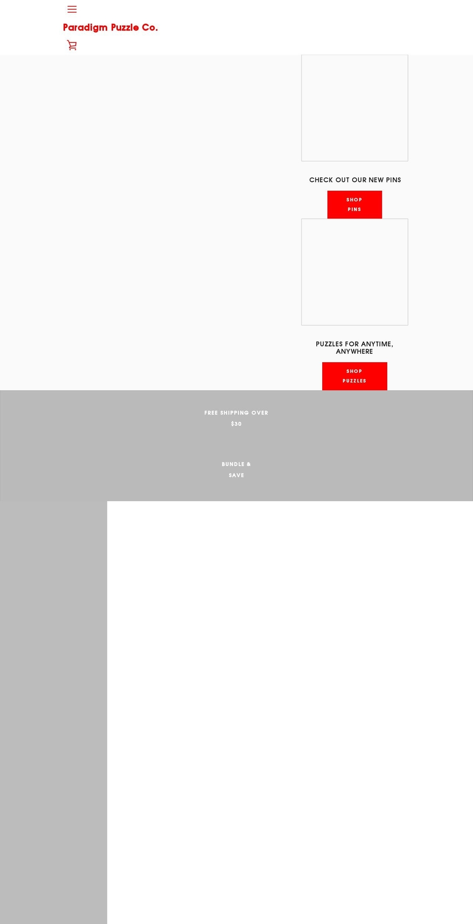 paradigmpuzzleco.com shopify website screenshot