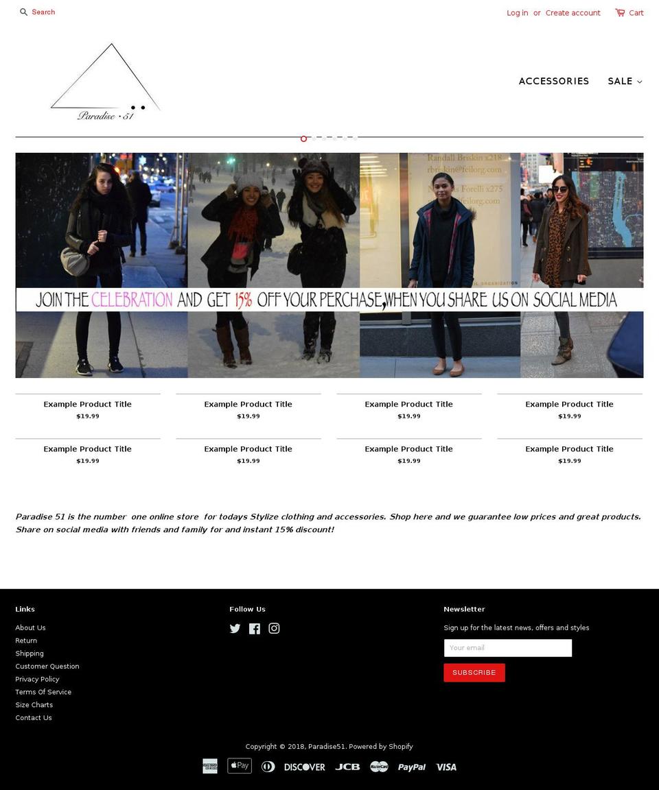 paradise51.com shopify website screenshot