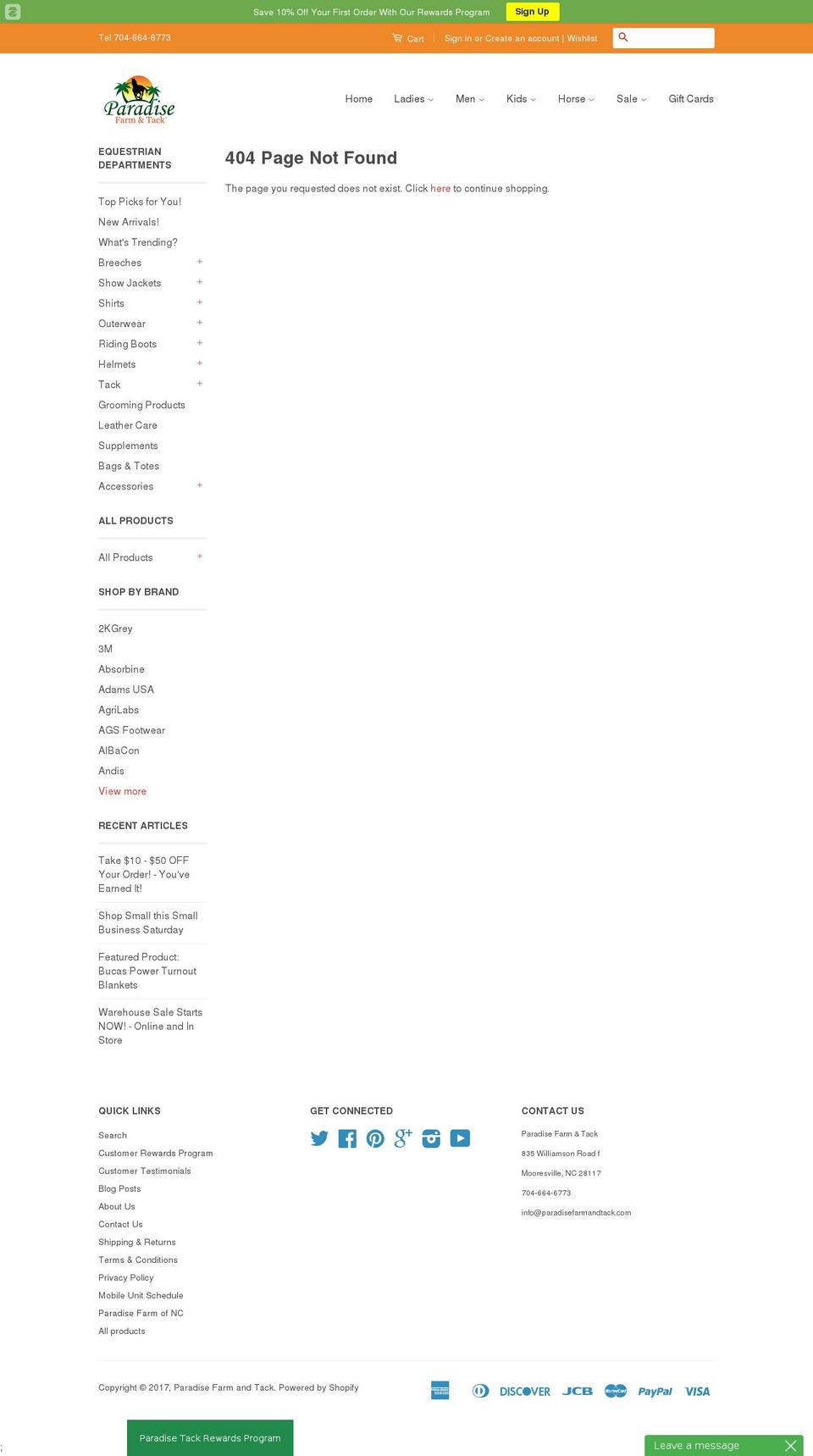 paradisefarmofnc.com shopify website screenshot