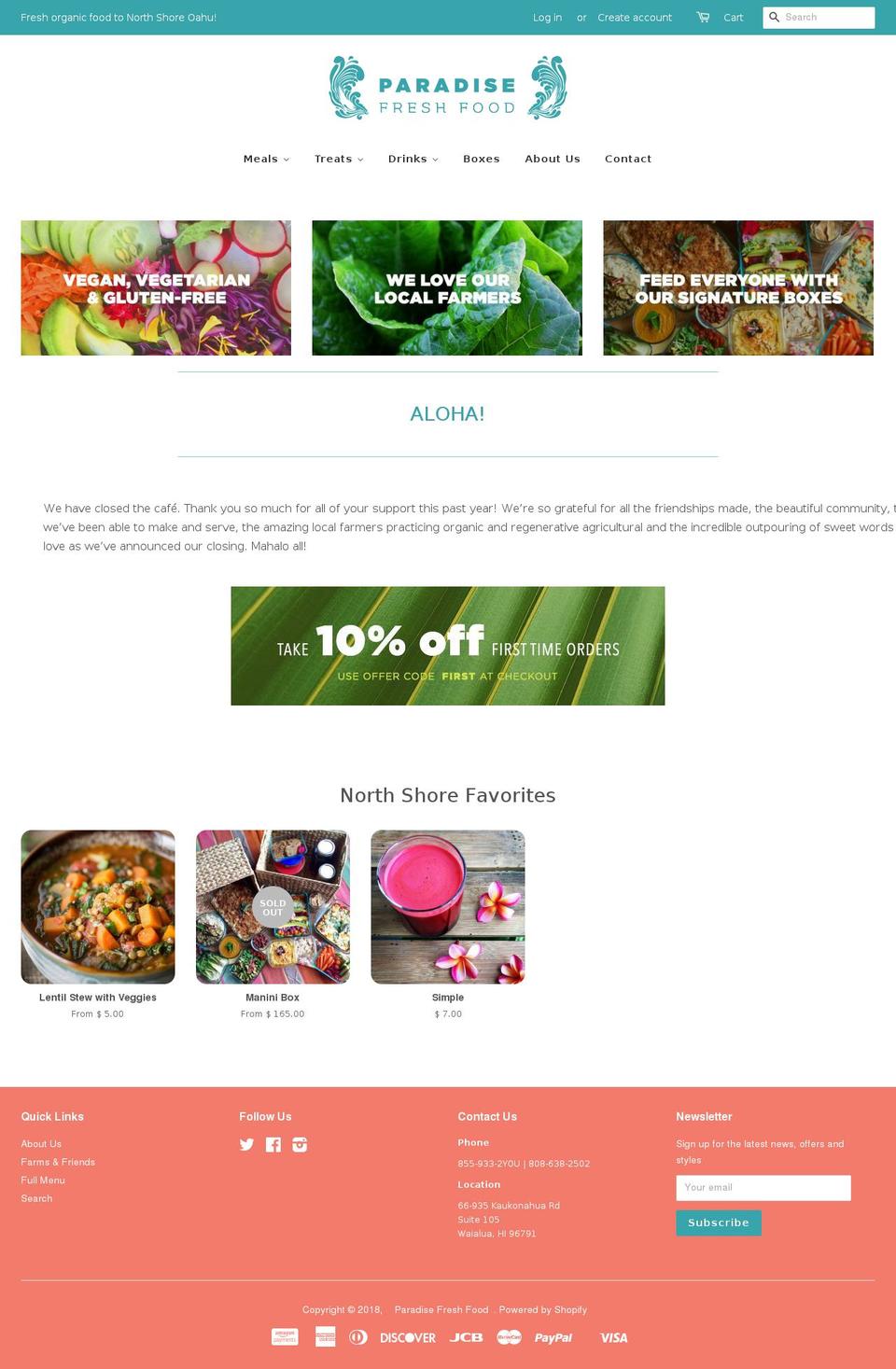 paradisefreshfoods.com — Shopify storefront screenshot