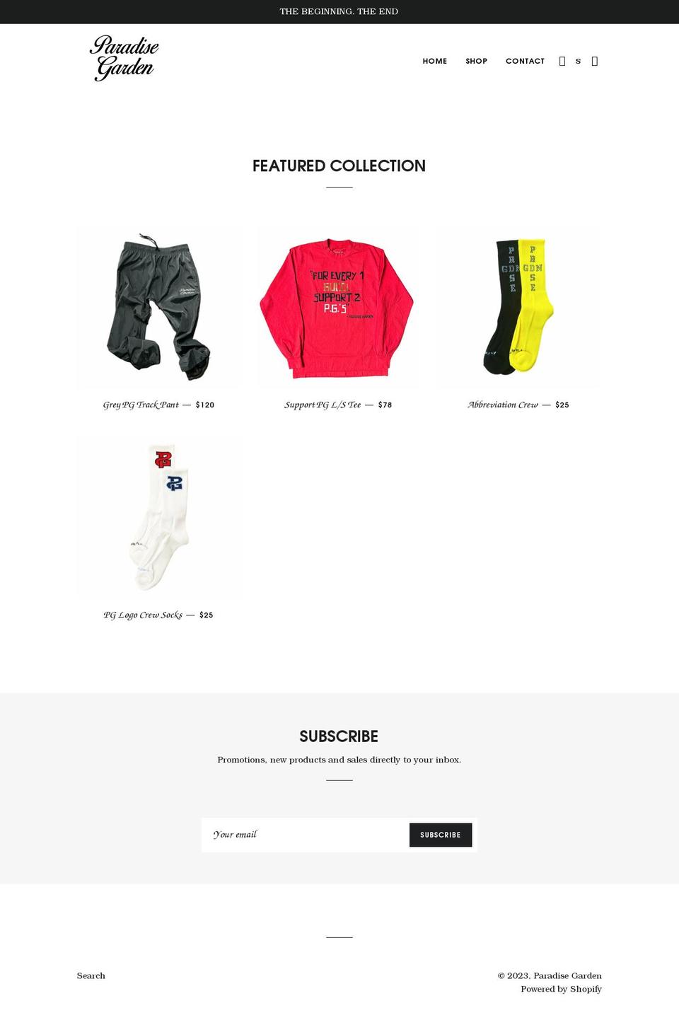 paradisegdn.com — Shopify storefront screenshot