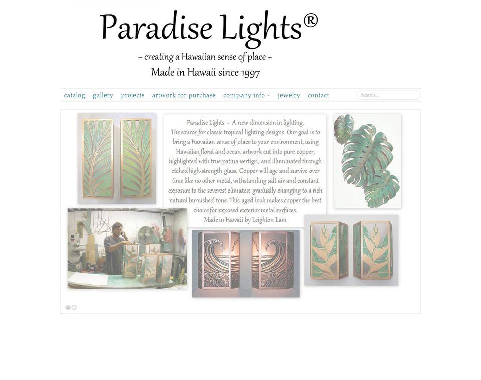 paradiselights.com shopify website screenshot