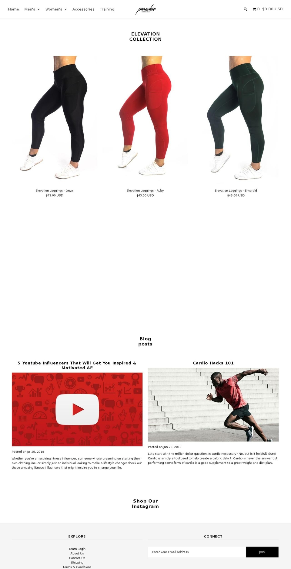 paradiseperformance.com shopify website screenshot