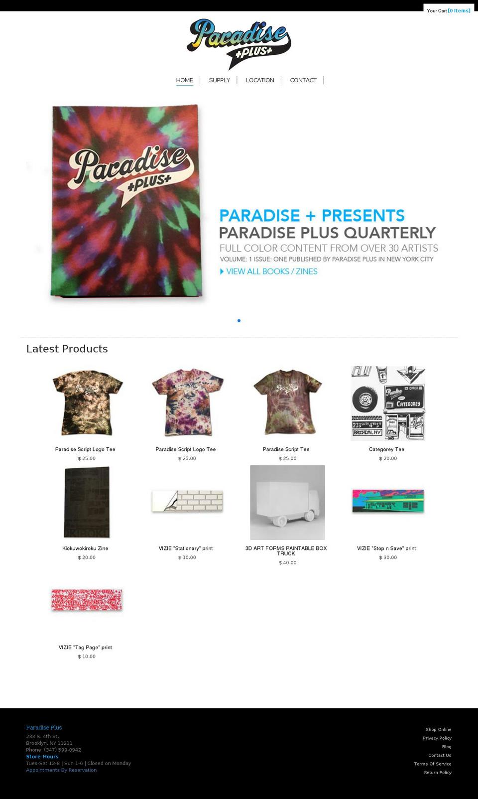 paradiseplease.com shopify website screenshot