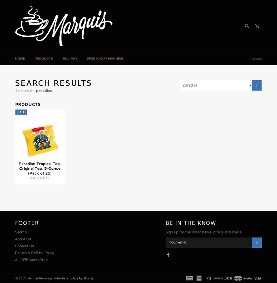 paradisetea.net shopify website screenshot