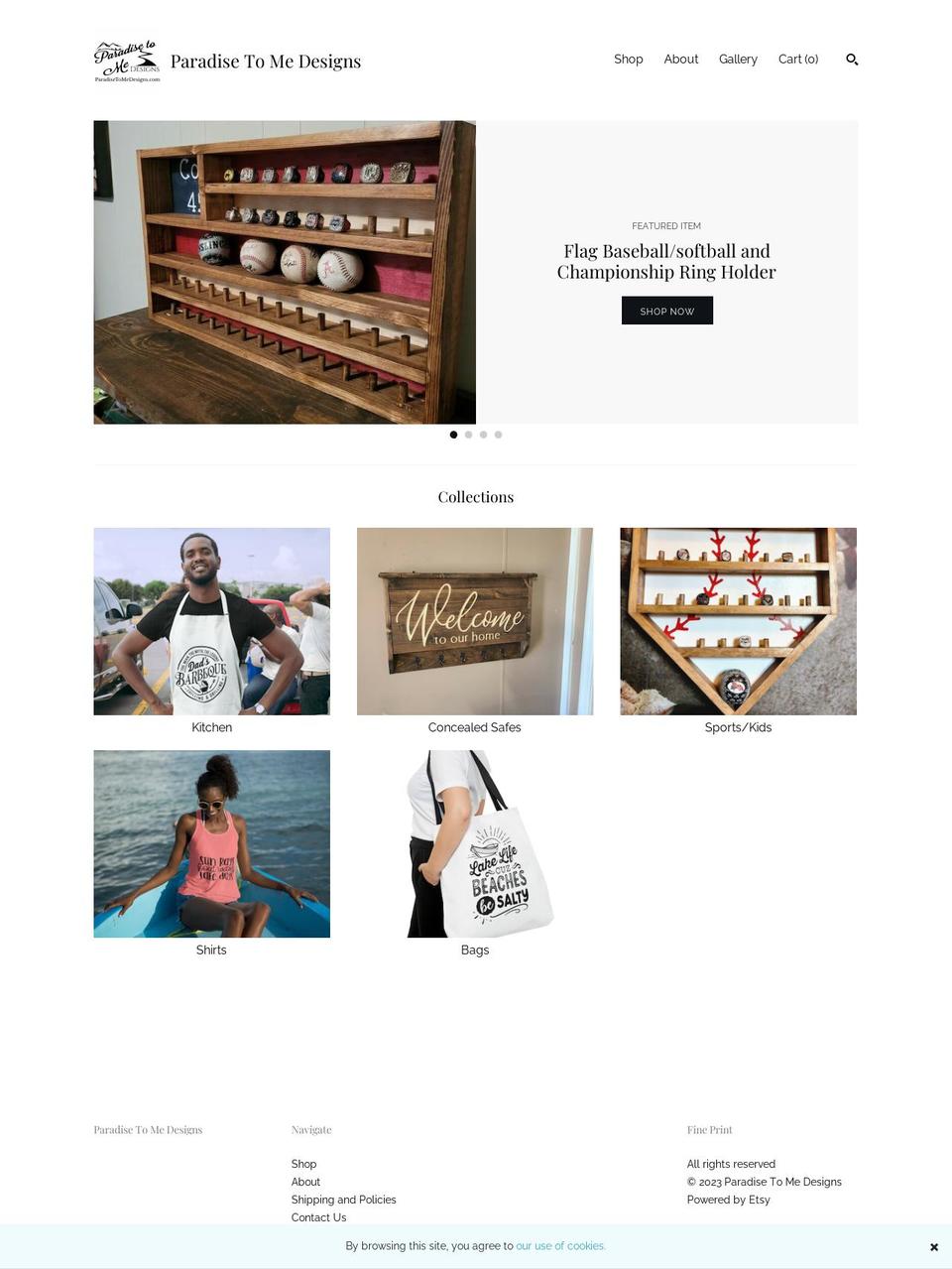 paradisetomedesigns.com shopify website screenshot