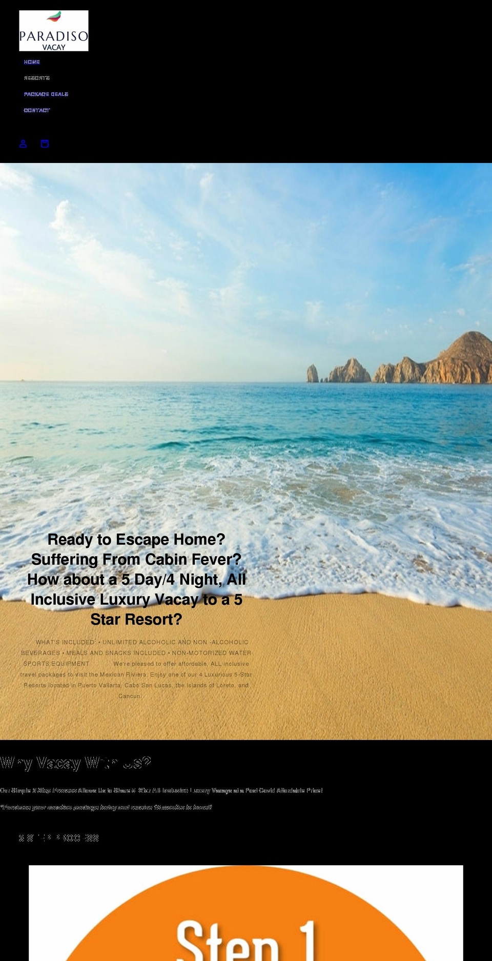 paradisovacay.com shopify website screenshot