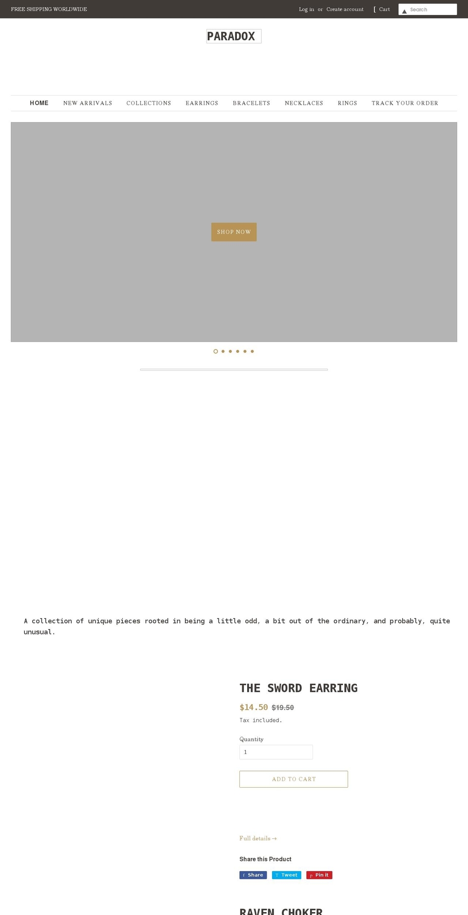 paradoxco.shop shopify website screenshot