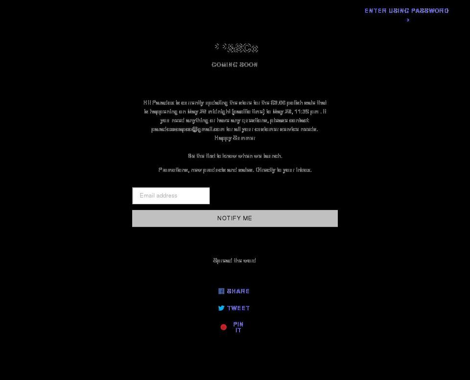 paradoxpolishandsoapco.com shopify website screenshot