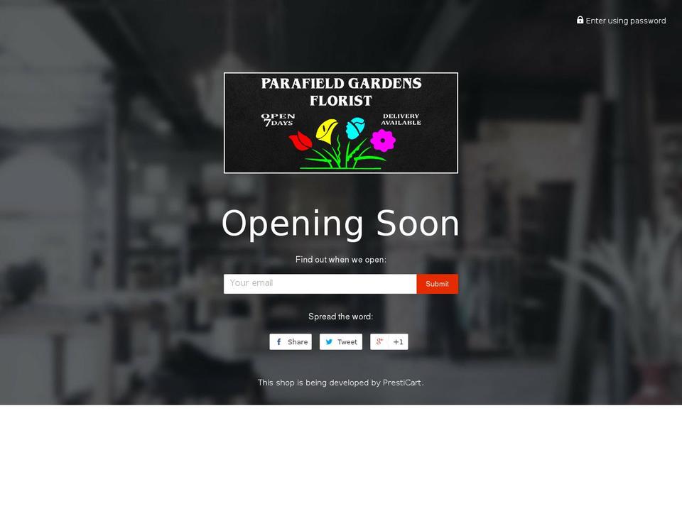 parafieldgardensflorist.com shopify website screenshot