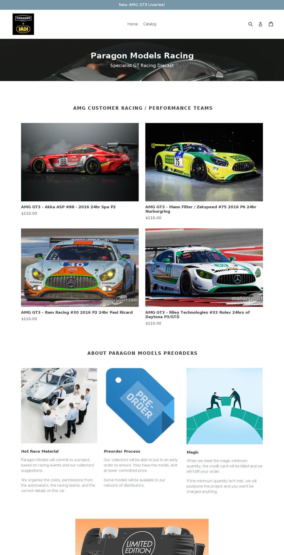 paragon-model.com — Shopify storefront screenshot