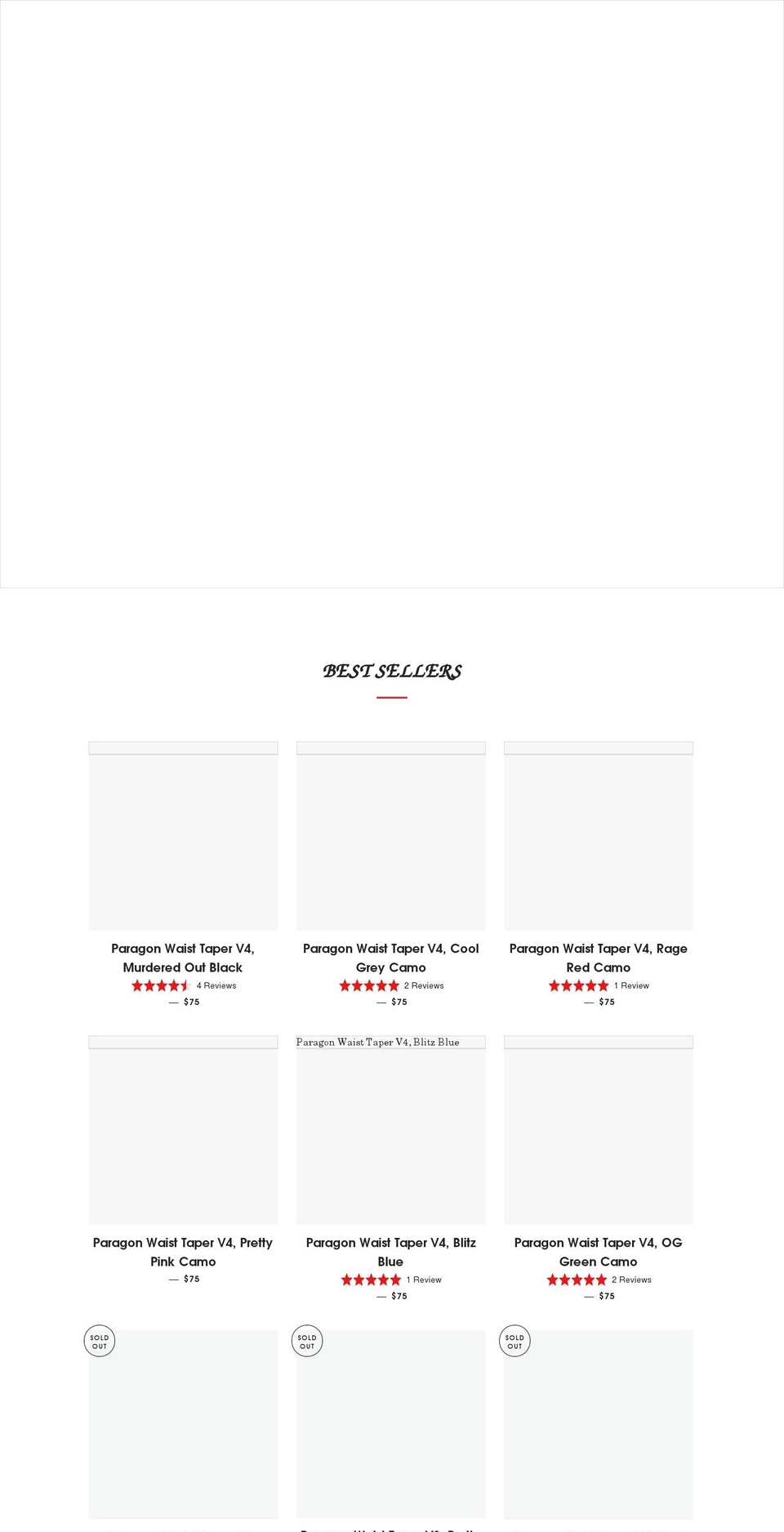 paragonfitnessgear.com — Shopify storefront screenshot